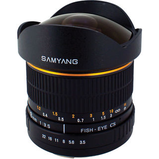 Объектив Samyang MF 8mm f/ 3.5 Fish-eye CSII для Canon APS-C (s/ n F313J0247) Б/ У