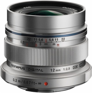 Объектив Olympus M.Zuiko DIGITAL 12mm f/ 2.0 ED серебристый