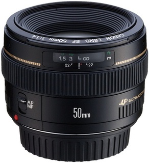 Объектив Canon EF 50 mm f/ 1.4 USM + бленда (s/ n:80388494) Б/ У