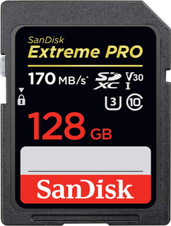 Модуль памяти  SD 128 Gb Sandisk SDXC Extreme Pro, cl 10, 170Mb/ s, V30 UHS-I U3 Б/ У