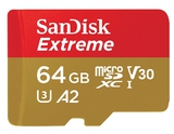 Карта памяти  Micro SD  64 Gb Sandisk Extreme 160MB/ s A2 C10 V30 UHS-I U3 (SDSQXA2-064G-GN6MN)