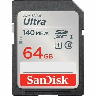Карта памяти  SD  64 Gb Sandisk SDXC Ultra, UHS-I, до 140mb/ s (SDSDUNB-064G-GN6IN)