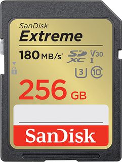 Карта памяти  SD 256 Gb Sandisk SDXC Extreme 180MB/ s, cl 10, V30,UHS-I U3 (SDSDXVV-256G-GNCIN)