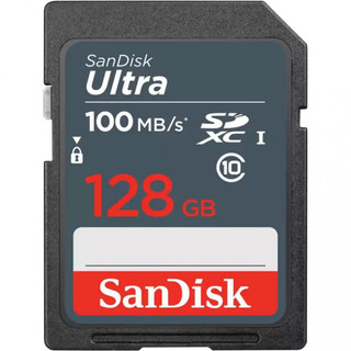 Карта памяти  SD 128 Gb Sandisk SDHC/ SDXC Ultra, UHS-I, до 100mb/ s* (SDSDUNR-128G-GN3IN)