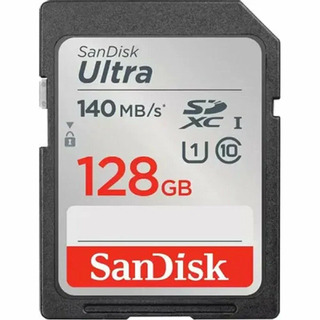 Карта памяти  SD 128 Gb Sandisk Ultra SDHC/ SDXC UHS-I, 140mb/ s (SDSDUNB-128G-GN6IN)