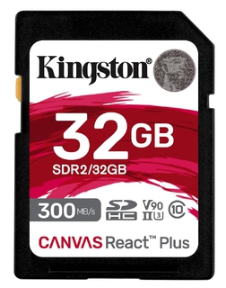 Карта памяти  SD  32 Gb Kingston SDHC UHS-II U3 V90 Canvas React Plus (SDR2/ 32GB)