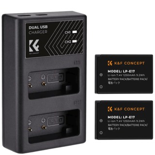 Набор K&F Concept 2 аккумулятора LP-E17 (1250 мАч) + ЗУ (KF28.0014)