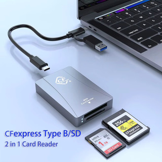 Кардридер для CFexpress Type B и SD карт в алюминиевом корпусе USB 3.1 A/ C (новый)