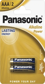 Батарейка Panasonic AAA щелочные Alkiline power в блистере 2шт (Panasonic) LR03REB/ 2BP