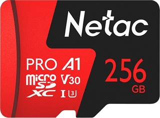 Карта памяти  Micro SD 256 Gb UHS-I U3 NETAC P500 Extreme Pro 256 ГБ, 100 МБ/ с, Class10