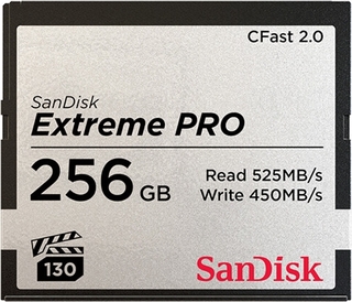 SDCFSP-256G-G46D Карта памяти SanDisk 256 ГБ CFast 2.0 Extreme PRO чтение/ запись МБ/ сек 525/ 450