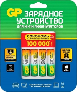 Устройство зарядное GP R03/ R6x2/ 4 + 4 акк. R6x2700mAh