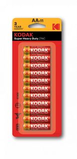 Батарейки Kodak R6-11BL Super Heavy Duty Zinc АА (11 шт.)