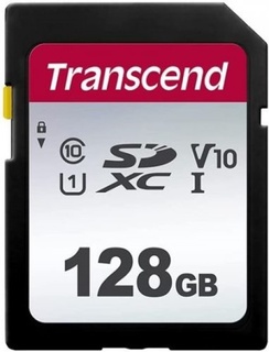 Карта памяти  SD 128 Gb Transcend 300S SDXC UHS-I U1 V10 (100/ 25 MB/ s)