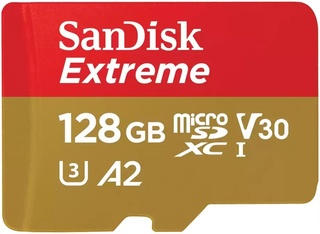 Карта памяти  Micro SD 128 Gb Sandisk Extreme UHS-I U3 V30 A2 (190/ 90 MB/ s)