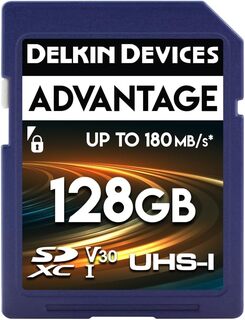 Карта памяти  SD 128 Gb DELKIN ADVANTAGE SDXC UHS-I V30 180/ 100 mb/ s (DSAV3128)