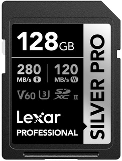 Карта памяти  SD 128 Gb Lexar Silver Pro UHS-II 128GB UHS-II (U3), V60, RW 280/ 120 MB/ s