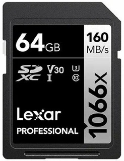 Карта памяти  SD  64 Gb Lexar Professional Silver Series SDXC V30 160/ 70 [LSD1066064G-RNNNC]