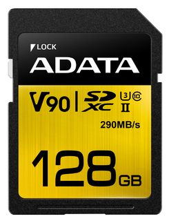 Карта памяти  SD 128 Gb Adata Premier ONE SDXC SDXC UHS-II U3 V90 (R/ W 290/ 260 MB/ s)