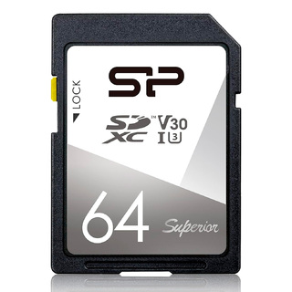 Карта памяти  SD  64 Gb Silicon Power Superior UHS-I Class U3 V30 (80/ 100Mb/ s)