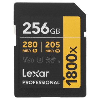 Карта памяти  SD 256 Gb Lexar Professional 1800x UHS-II 280/ 205Mb/ s, U3 V60 [LSD1800256G-RNNNC]