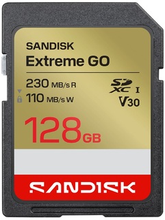 Карта памяти  SD 128 Gb Sandisk Extreme GO SDXC UHS-I V30 230/ 110 Mb/ s
